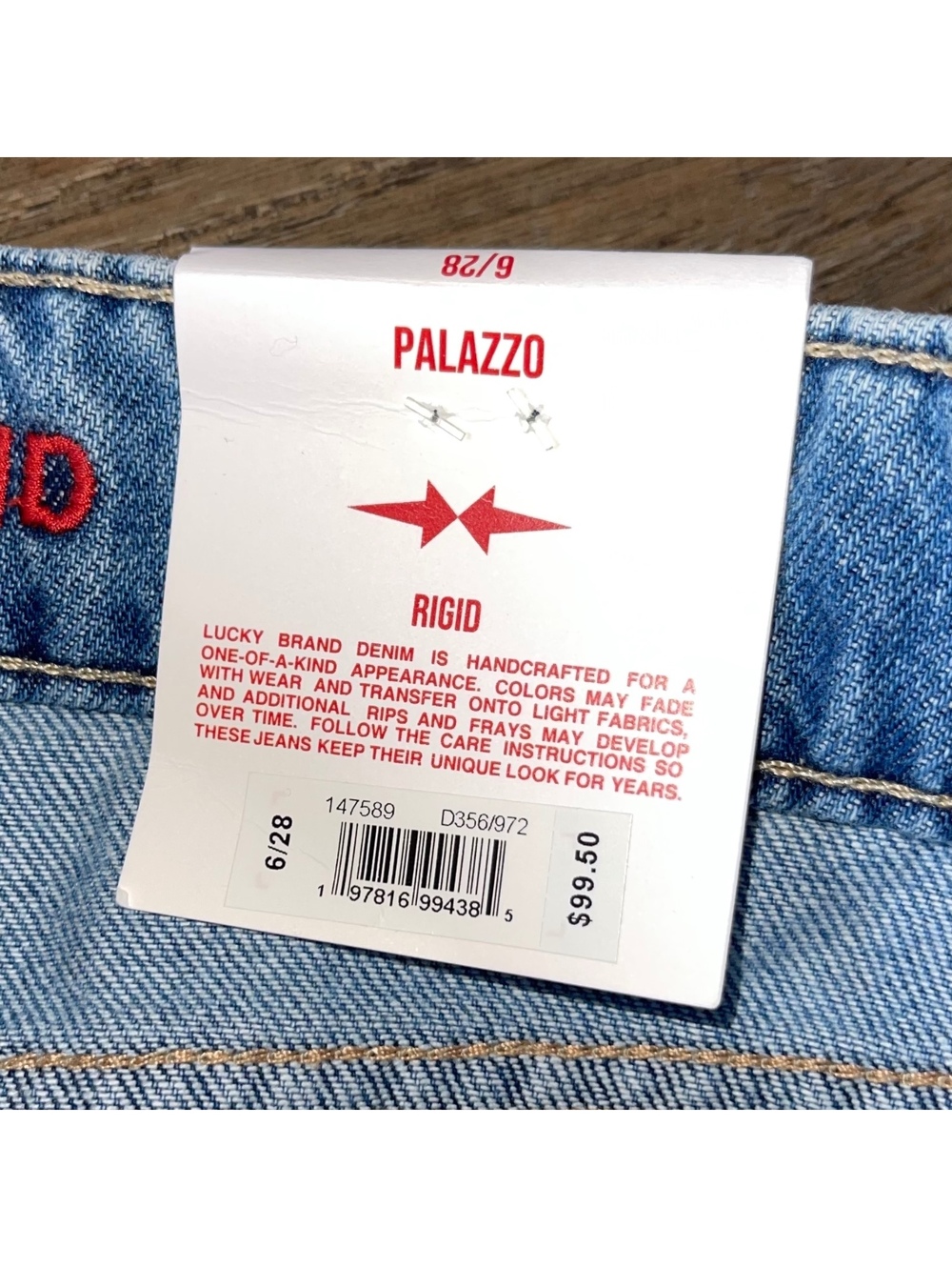 Lucky Brand Palazzo jeans 28 light wash wide leg jeans NWT - Picture 5 of 11